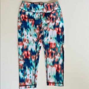 Zella Capri Leggings Tie Dye,Size S/P, Sheer side